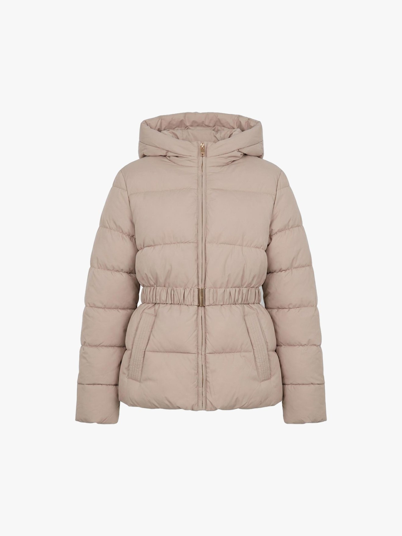 Parka Curta Acolchoada com Capuz