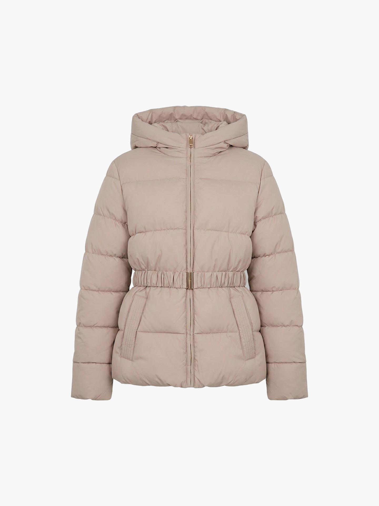 Parka Curta Acolchoada com Capuz
