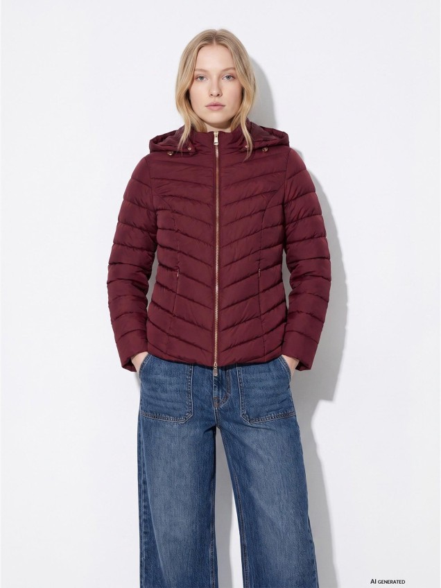 Parka Acolchoada Slim Fit com Capuz